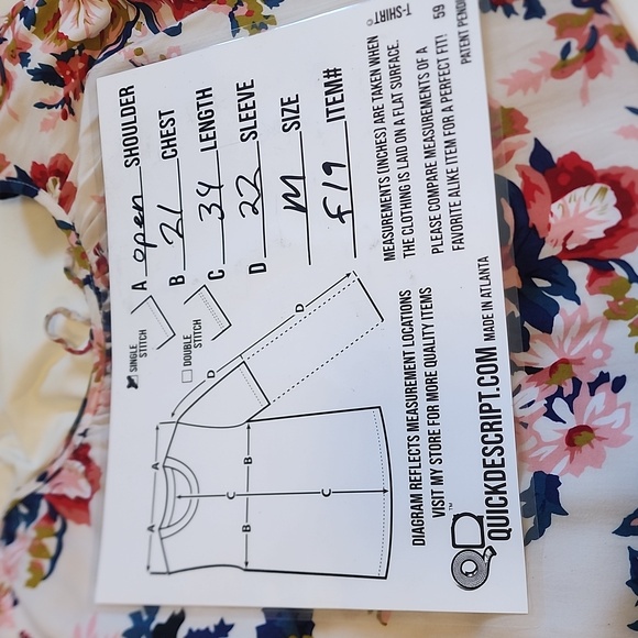 Size M UMGEE open shoulder floral print top.    F80 - Picture 9 of 9